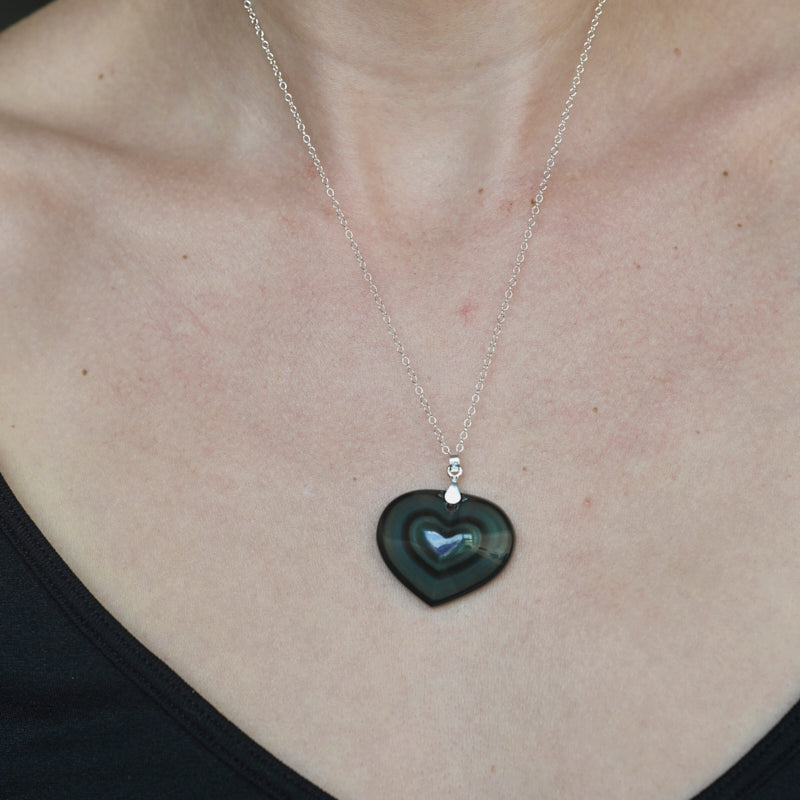 rainbow obsidian necklace