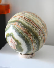 25lb Banded Green Onyx Sphere