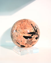 Peach Moonstone with Tourmaline Sphere 4.8lbs