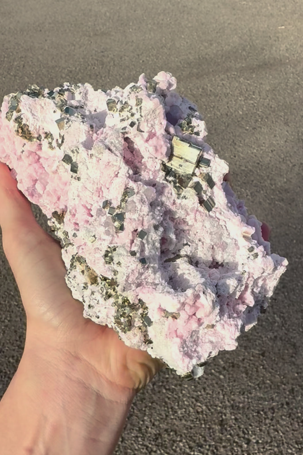 Super Rare Rhodochrosite with Pyrite Specimen