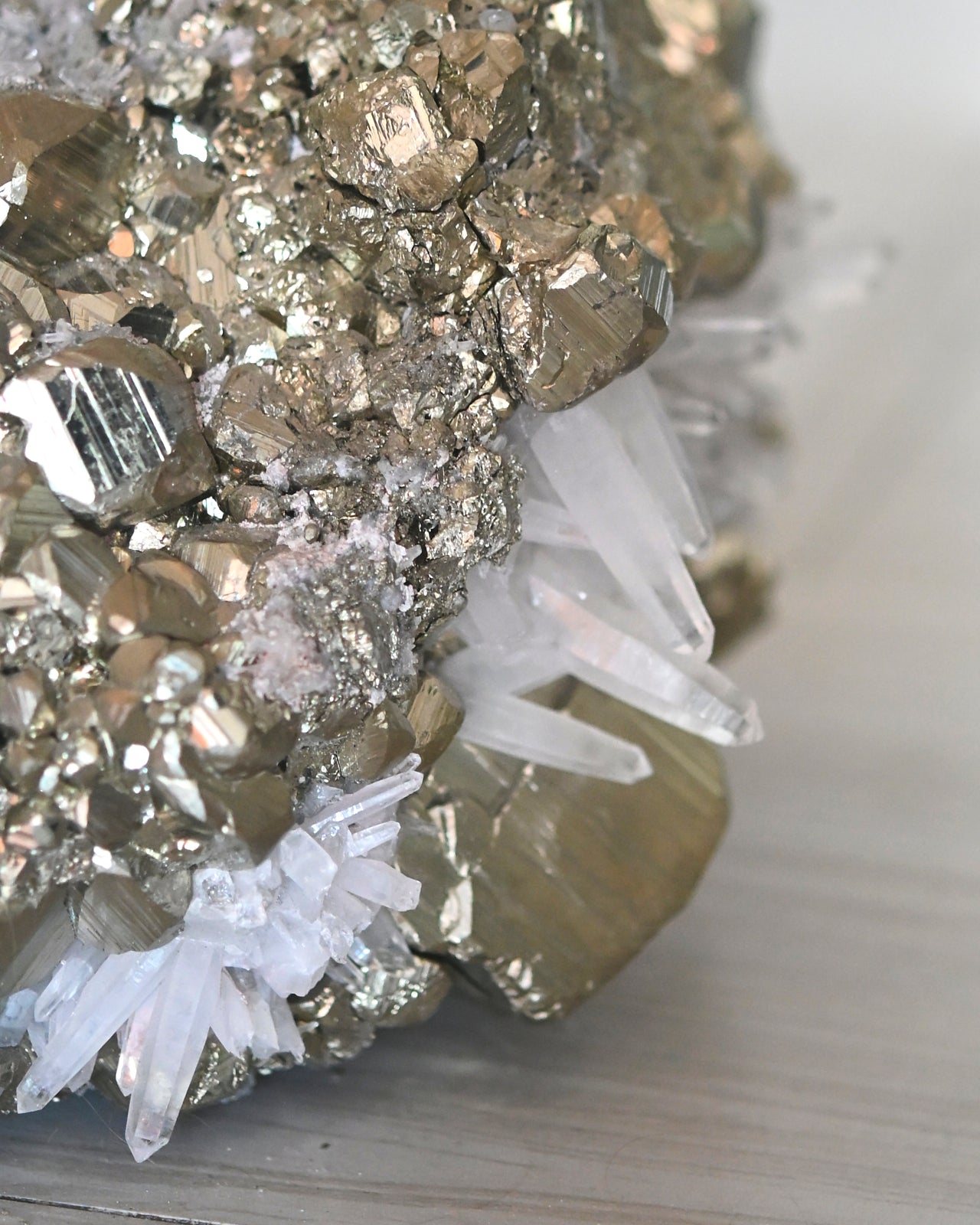 50lbs Pyrite w Clear Quartz Statement