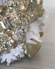 50lbs Pyrite w Clear Quartz Statement