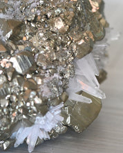 50lbs Pyrite w Clear Quartz Statement