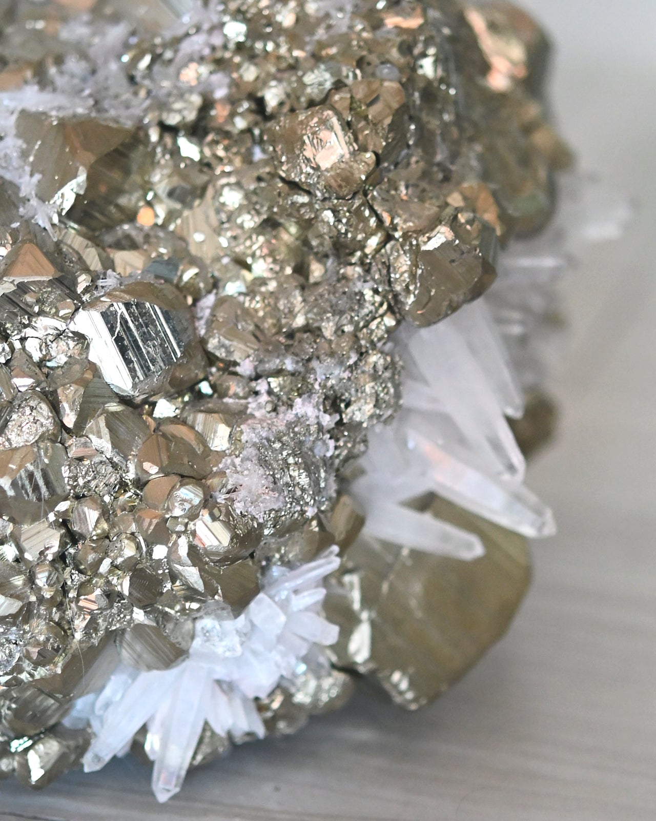 50lbs Pyrite w Clear Quartz Statement