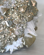 50lbs Pyrite w Clear Quartz Statement