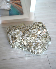 50lbs Pyrite w Clear Quartz Statement