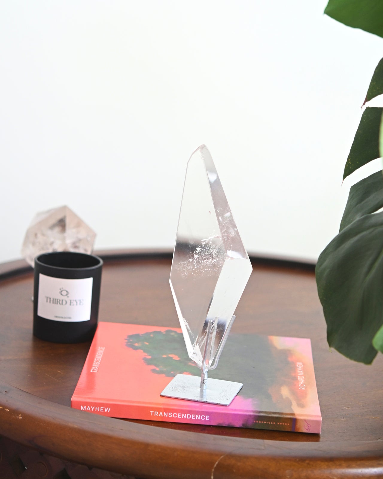 Clear Quartz Geometric Form on stand