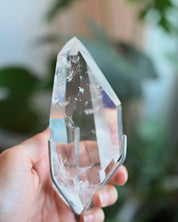 Clear Quartz Polished Point on Stand