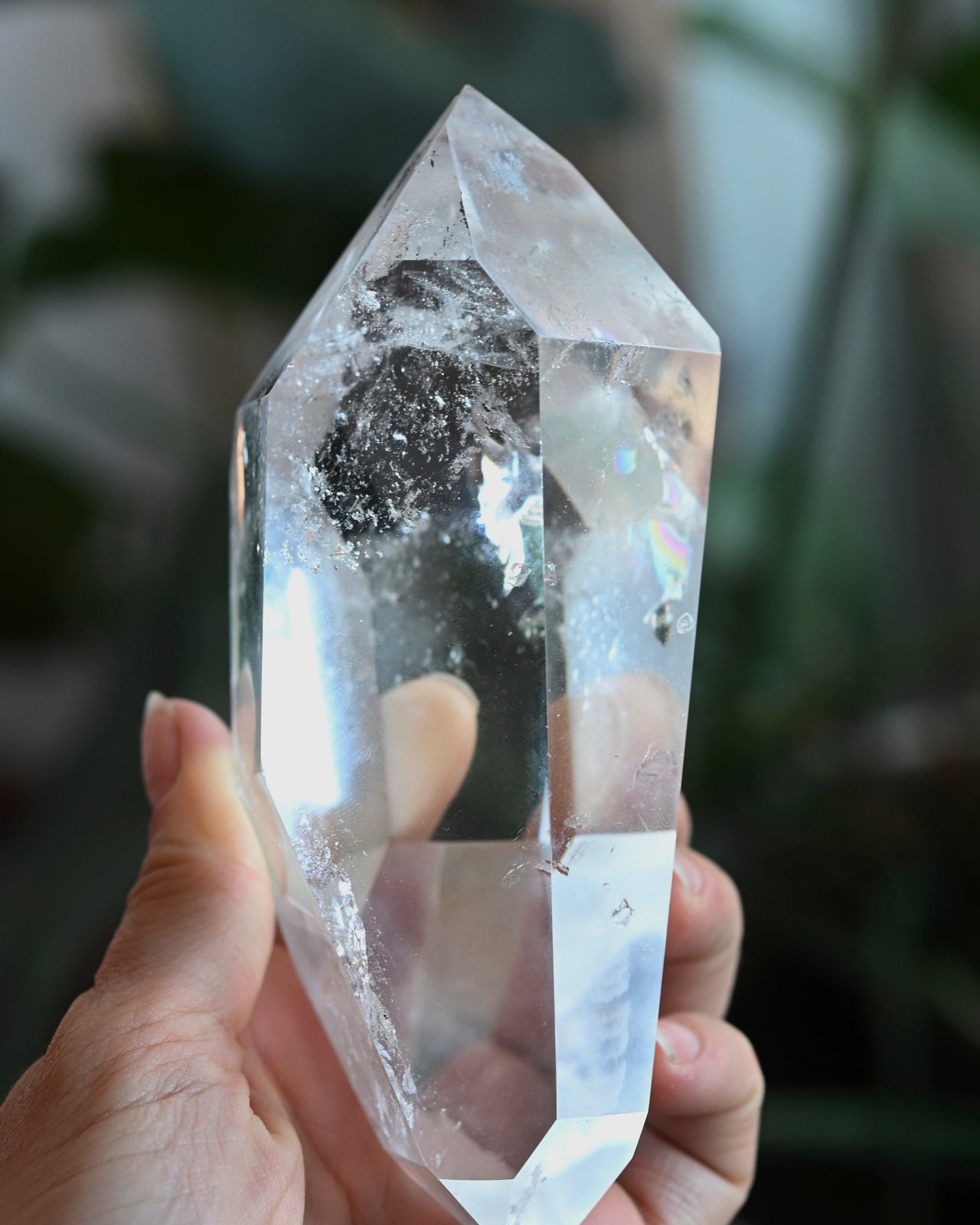 Clear Quartz Polished Point on Stand