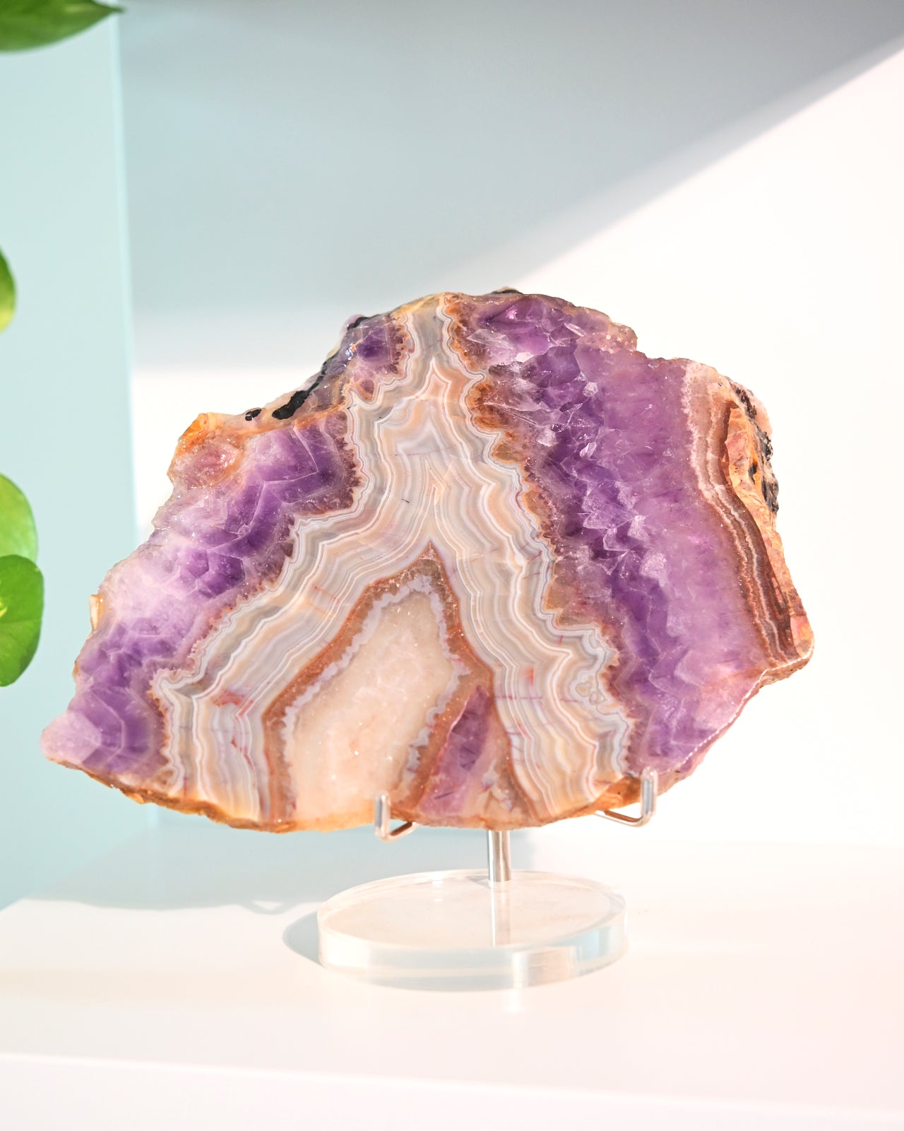 Rainbow Fluorite Slab on Stand 7 inch