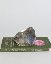 AA Geometric Silver Rutile Smoky Quartz Point