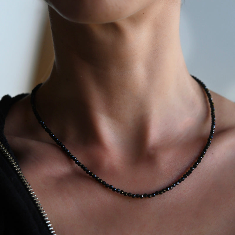 Black Spinel Beaded Necklace