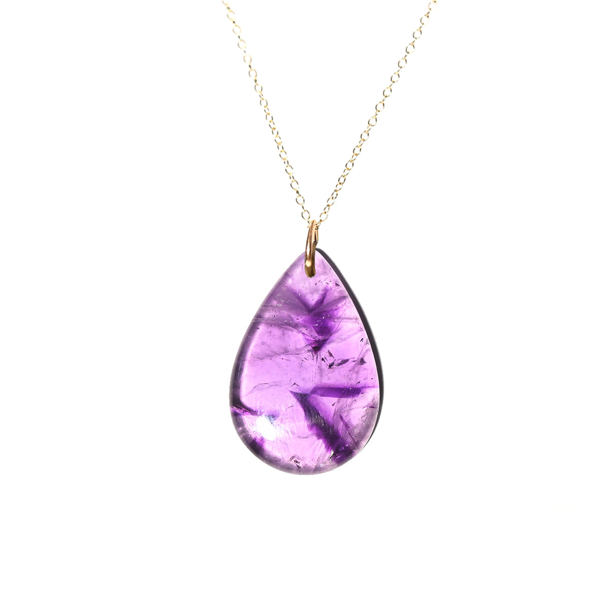 Trapiche Amethyst Necklace 14k Gold