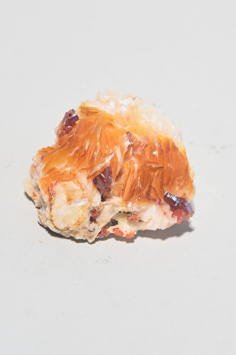 Mini Vanadinite on barite Cluster